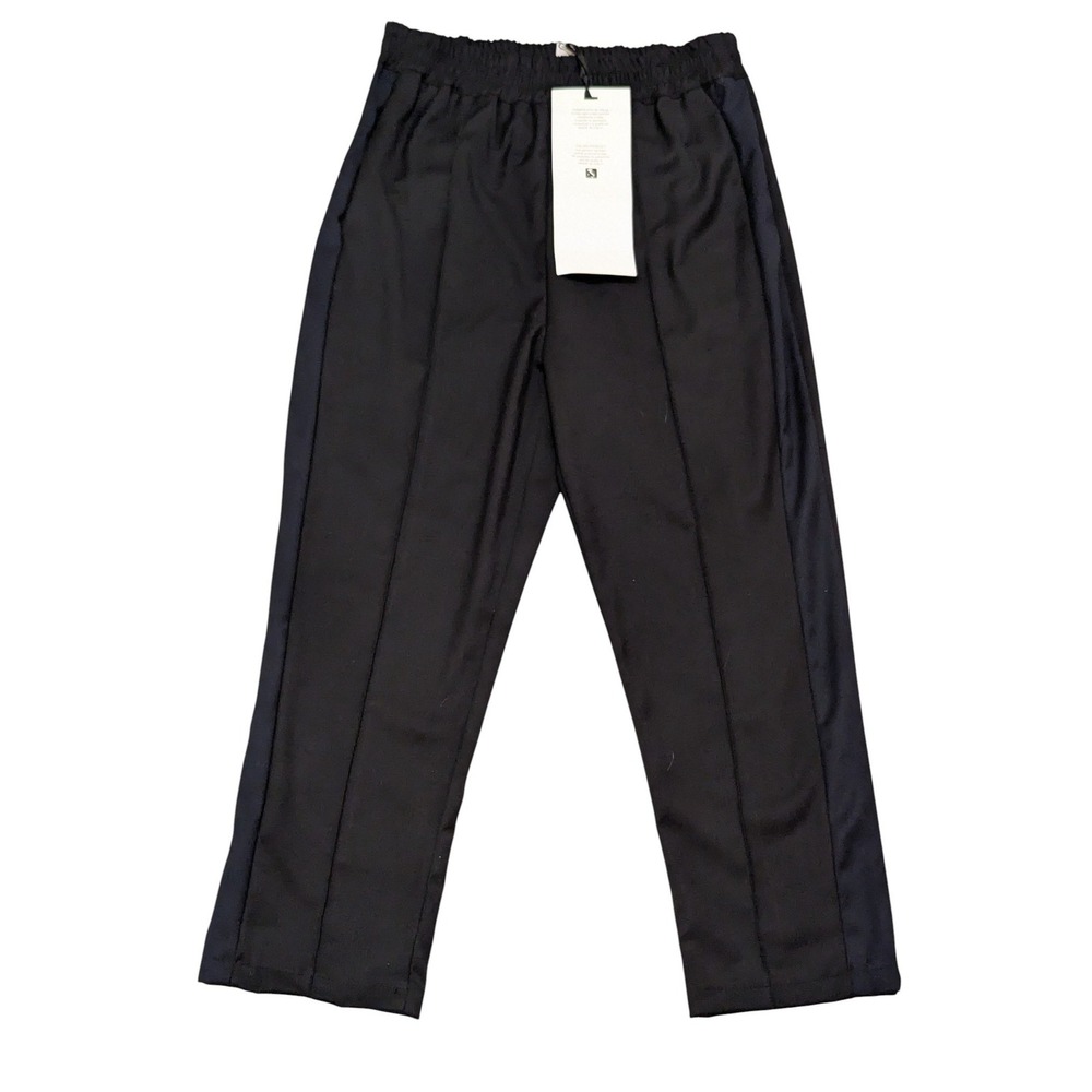Made in Italy Black Pants Women's Medium Straight Leg Elastic Waist NWT